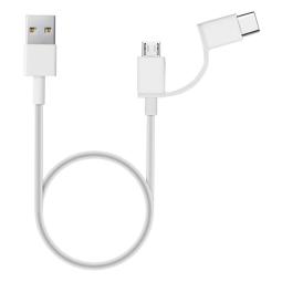 Cable micro usb - usb tipo c a usb tipo a xiaomi 1m - macho - macho - blanco