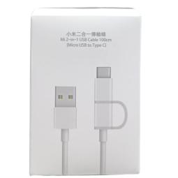 Cable micro usb - usb tipo c a usb tipo a xiaomi 1m - macho - macho - blanco