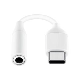 Adaptador usb tipo c a jack 3.5mm samsung 8cm - macho - hembra - blanco