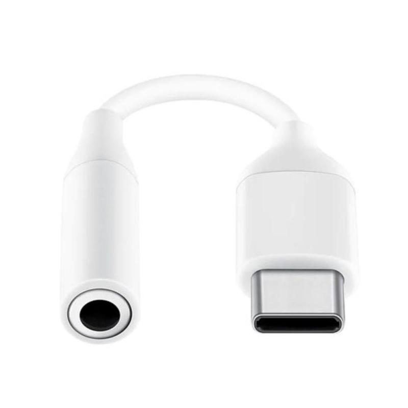 Adaptador usb tipo c a jack 3.5mm samsung 8cm - macho - hembra - blanco