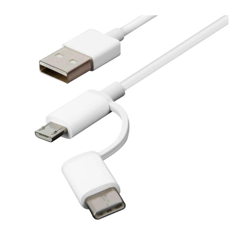 Cable micro usb - usb tipo c a usb tipo a xiaomi 1m - macho - macho - blanco