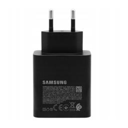 Cargador samsung 50w 2x usb tipo c negro + cable usb tipo c