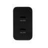 Cargador samsung 50w 2x usb tipo c negro + cable usb tipo c
