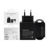 Cargador samsung 50w 2x usb tipo c negro + cable usb tipo c
