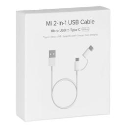 Cable micro usb - usb tipo c a usb tipo a xiaomi 1m - macho - macho - blanco