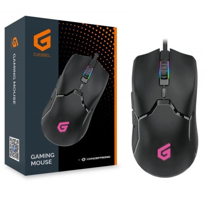 Mouse raton gaming conceptronic djebbel04b optico - usb - 7200dpi