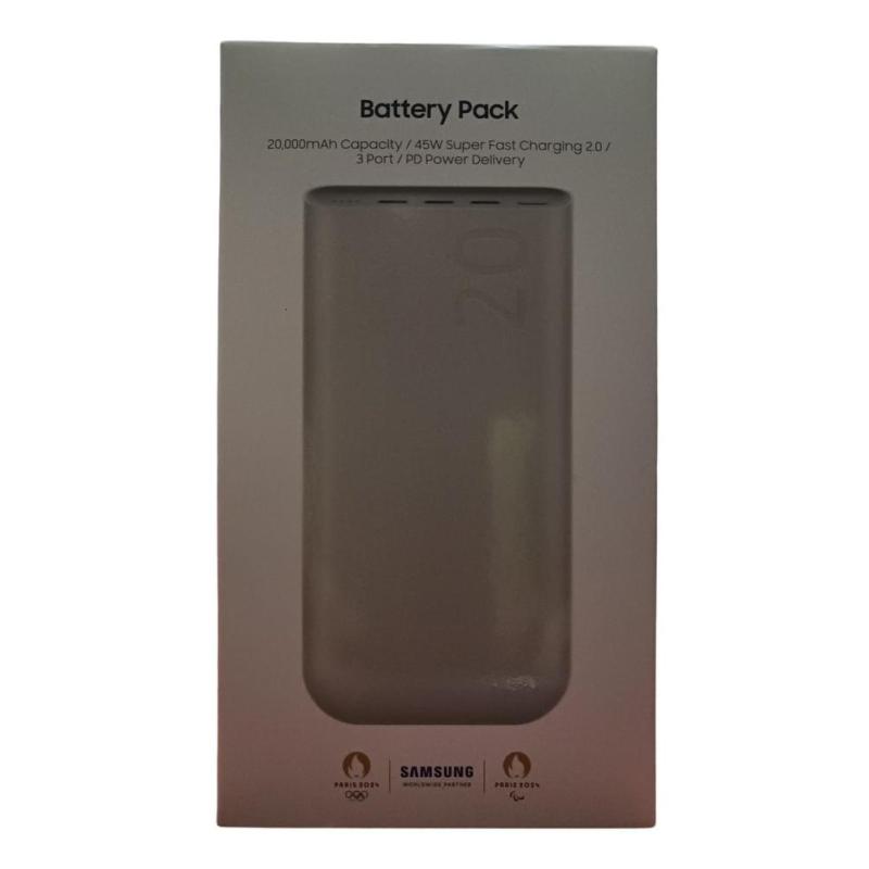 Bateria externa powerbank samsung 20000mah 45w beige