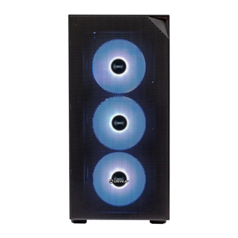 Caja ordenador gaming unykach revelat mesh atx argb cristal templado negra