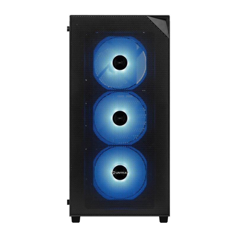 Caja ordenador gaming unykach revelat mesh compact edition atx argb cristal templado negra