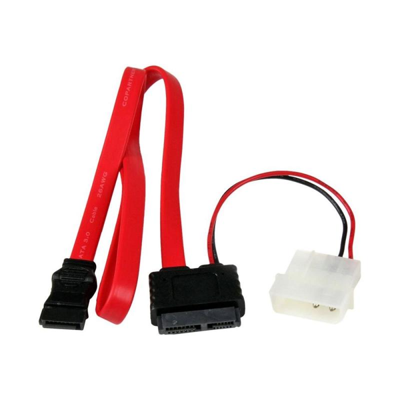 Adaptador sata startech 0.5m - macho - hembra - rojo