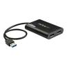 Adaptador usb 3.0 a dp 4k uhd startech 0.30m - macho - hembra - negro