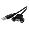 Cable usb 2.0 startech 0.30m - macho - hembra - negro