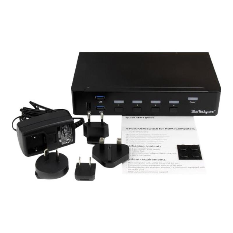 Switch hdmi startech sv431hdu3a2 4 puertos
