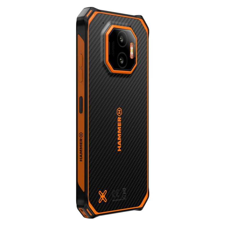 Telefono movil smartphone rugerizado hammer energy x2 5g - 8gb - 256gb - 6 pulgadas - negro - naranja
