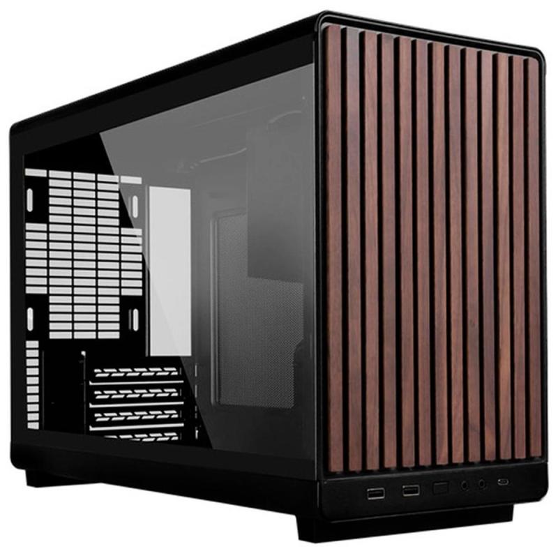 Caja ordenador gaming lian li a3 matx cristal templado madera negra