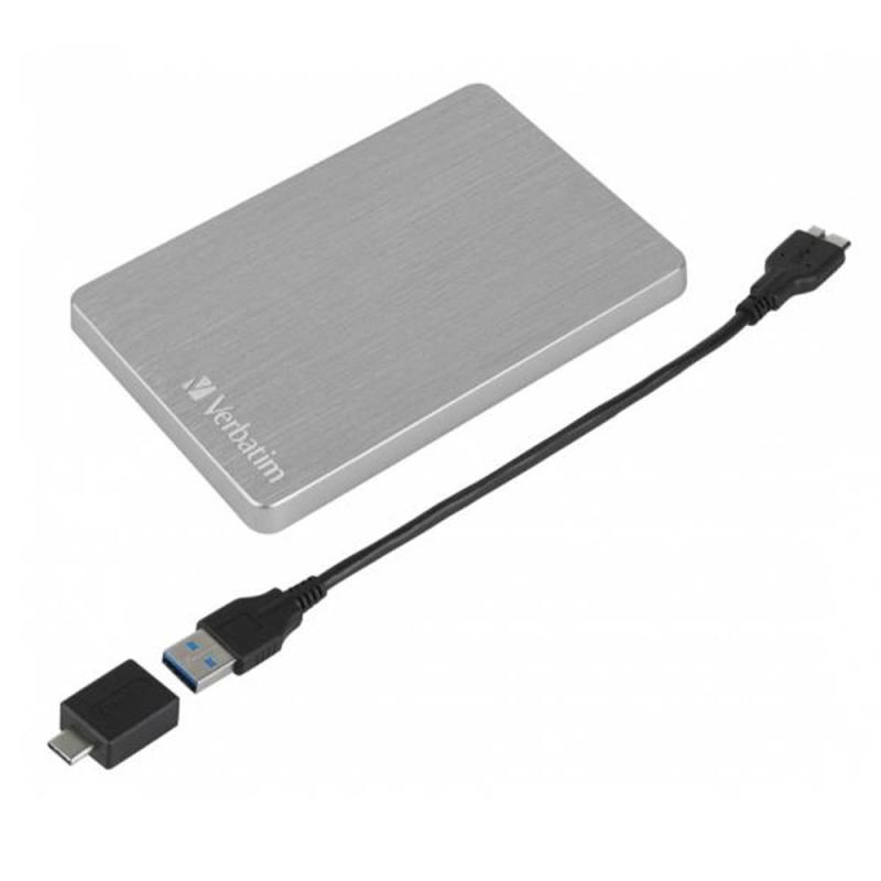 Disco duro externo verbatin store n go alu slim 1tb 2.5 pulgadas usb 3.2