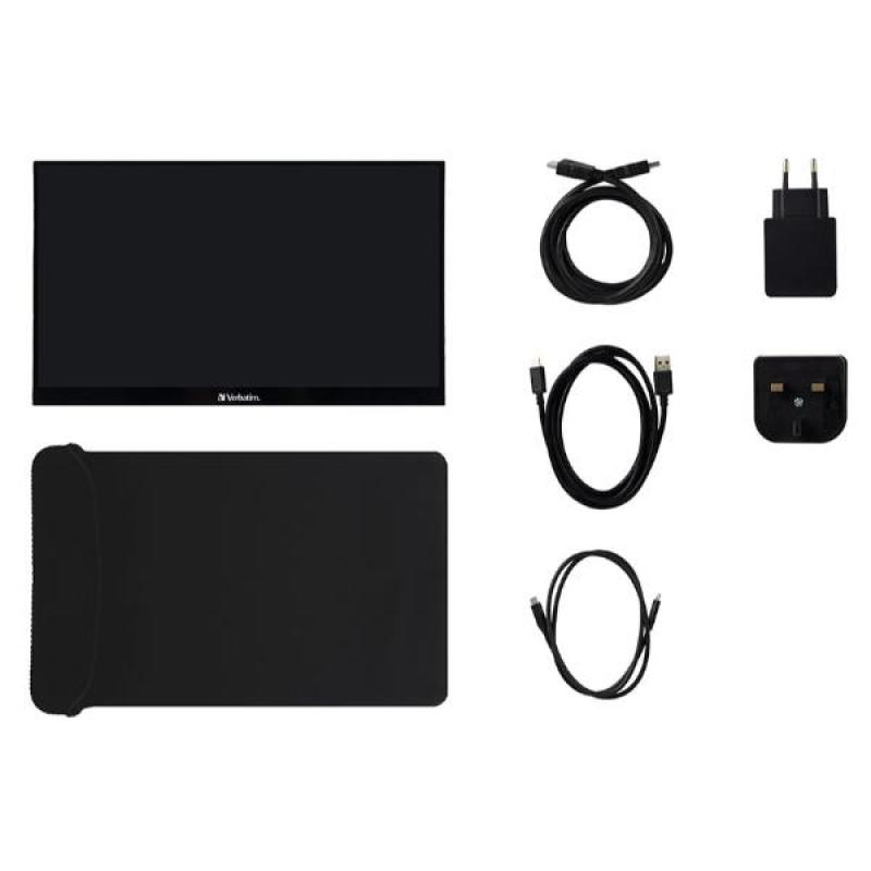 Monitor led portatil 14 pulgadas verbatim ips - fhd - hdmi - usb tipo c - 60hz - 6ms