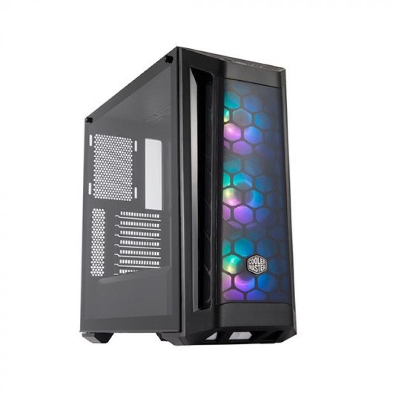 Caja ordenador gaming e - atx coolermaster masterbox mb511 argb negro cristal templado - 3xven 120mm argb con controlador - Imag
