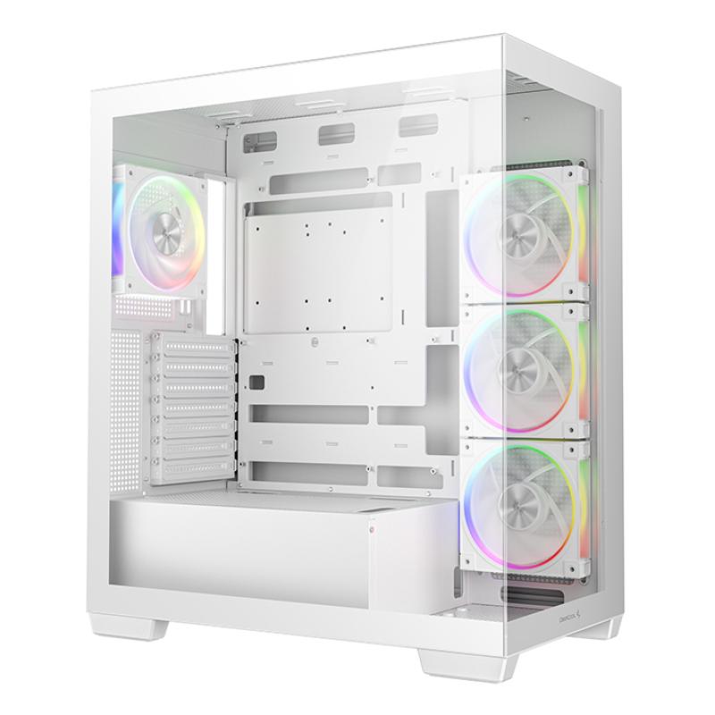 Caja ordenador gaming atx deepcool cg580v2 cristal templado blanca