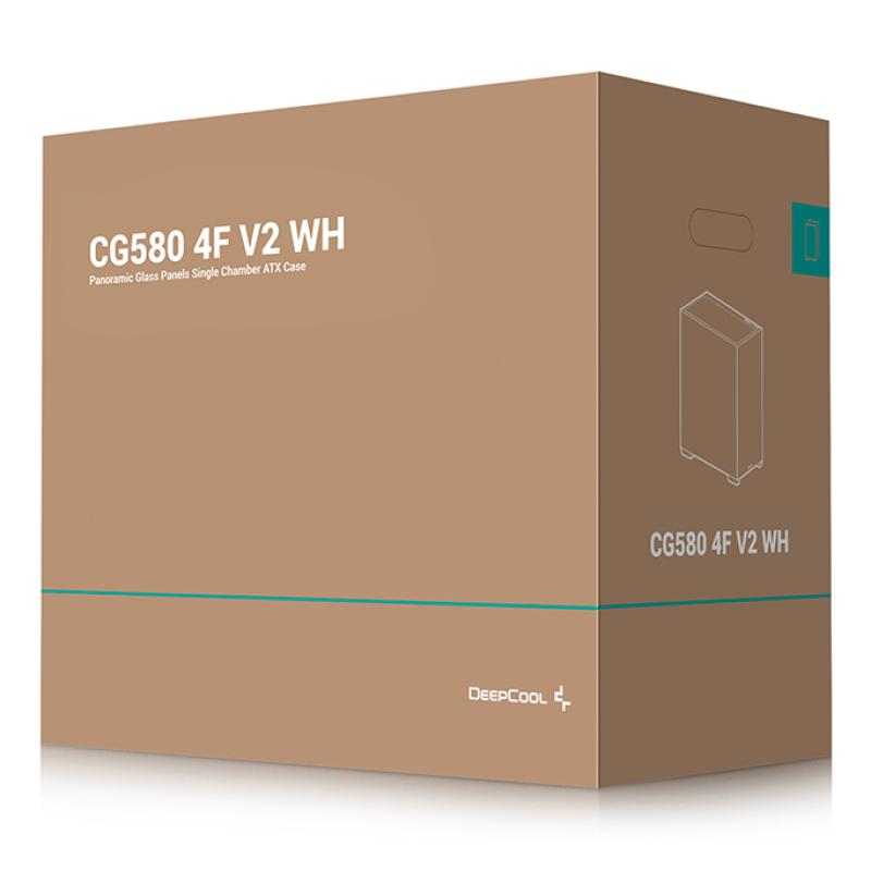 Caja ordenador gaming atx deepcool cg580v2 cristal templado blanca