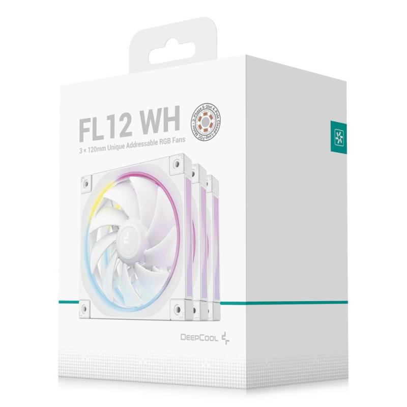 Ventilador caja deepcool r - fl12 - whapn3 - g argb 3x 120mm blanco