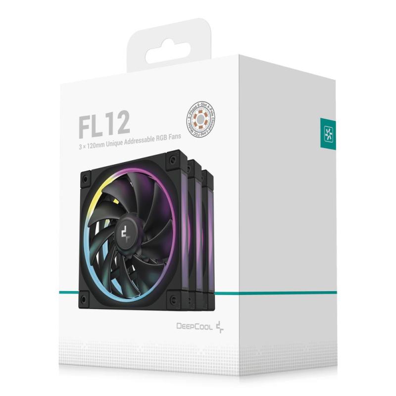 Ventilador caja deepcool r - fl12 - bkapn3 - g argb 3x 120mm negro