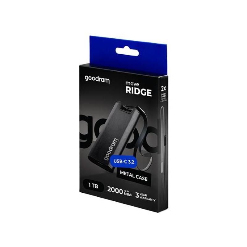 Disco duro externo ssd goodram 1tb move ridge usb tipo c negro