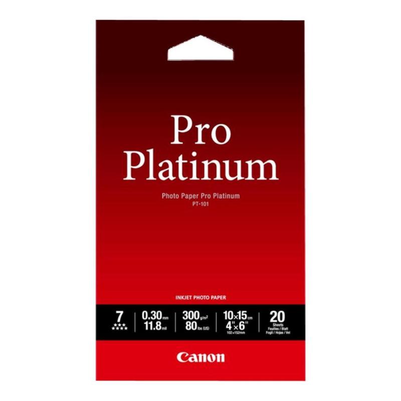 Papel fotografico canon pro platinum pt - 101 10x15cm 20 hojas
