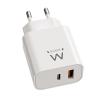 Cargador ewent ew1318 20w 1x usb tipo a 1x usb tipo c blanco