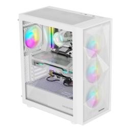 Caja ordenador gaming genesis diaxid 605 argb atx cristal templado blanca