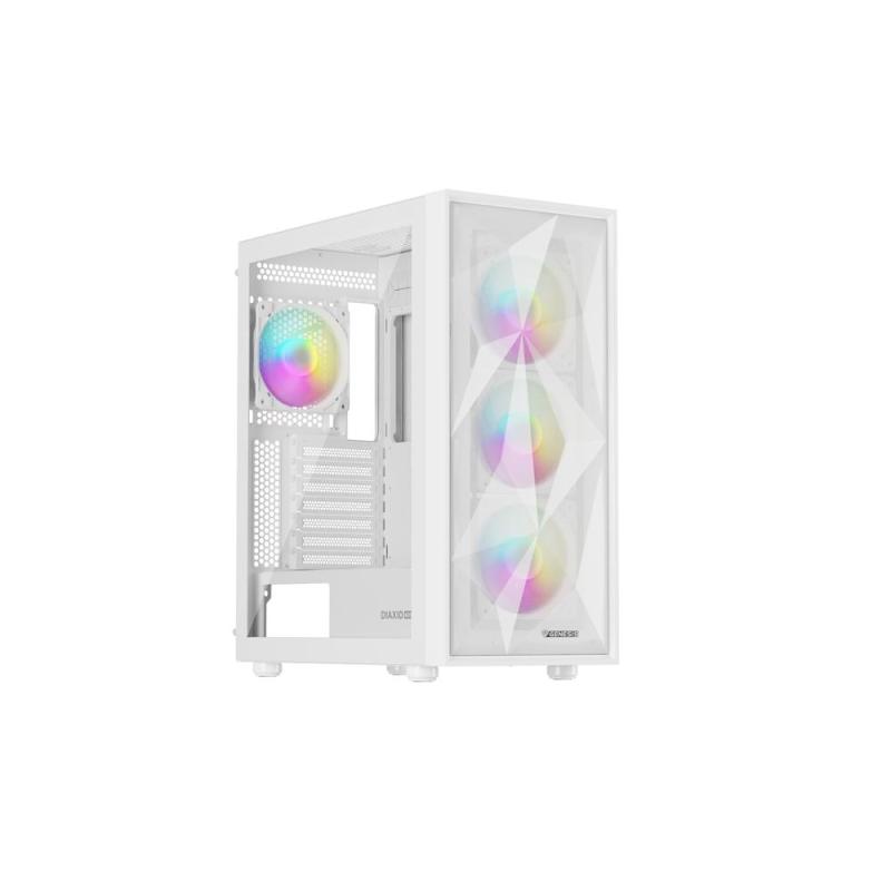 Caja ordenador gaming genesis diaxid 605 argb atx cristal templado blanca