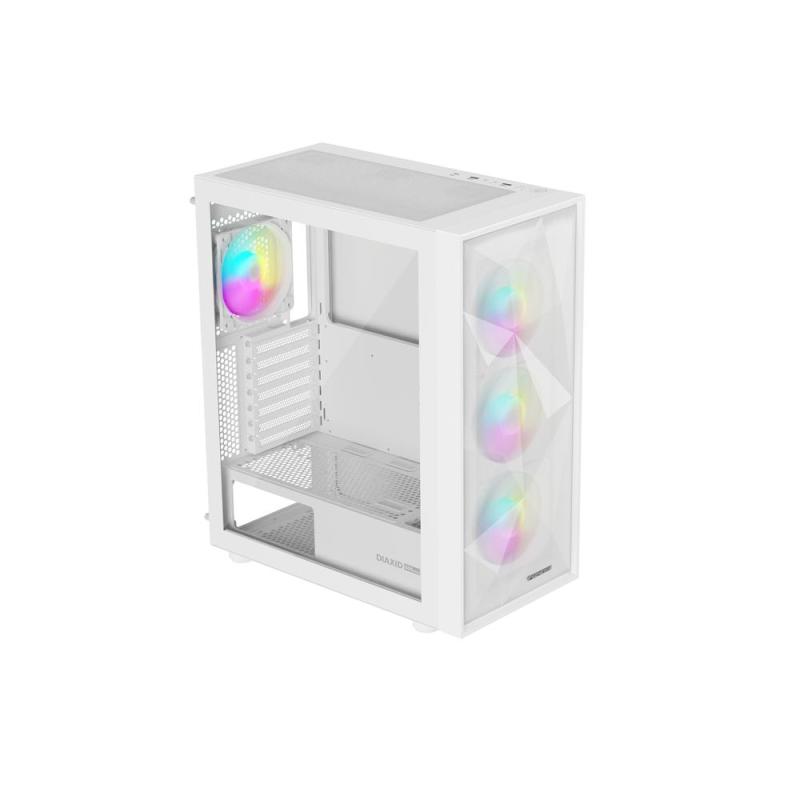 Caja ordenador gaming genesis diaxid 605 argb atx cristal templado blanca