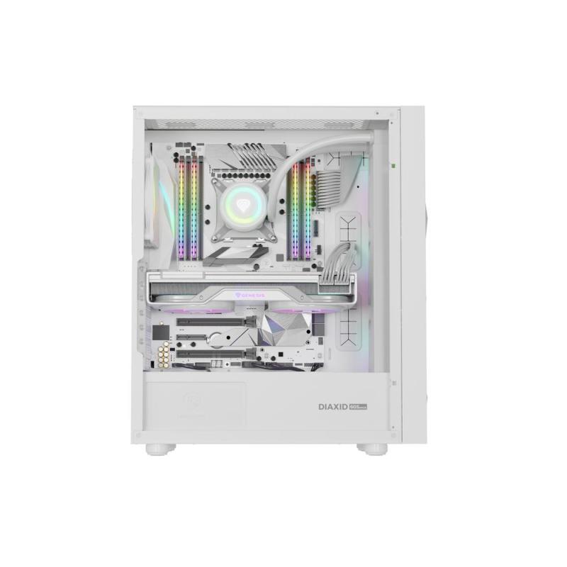 Caja ordenador gaming genesis diaxid 605 argb atx cristal templado blanca