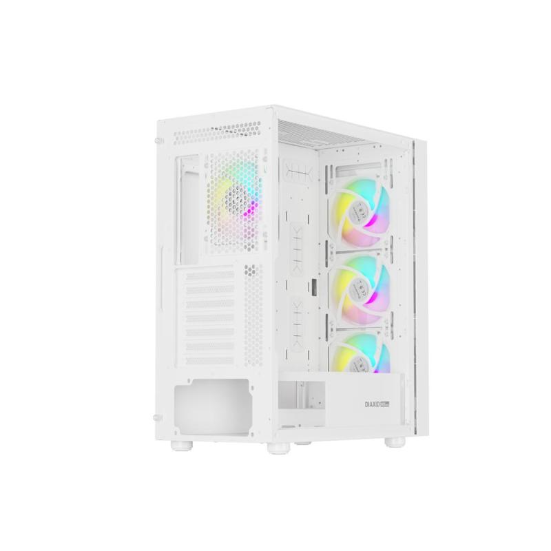 Caja ordenador gaming genesis diaxid 605 argb atx cristal templado blanca