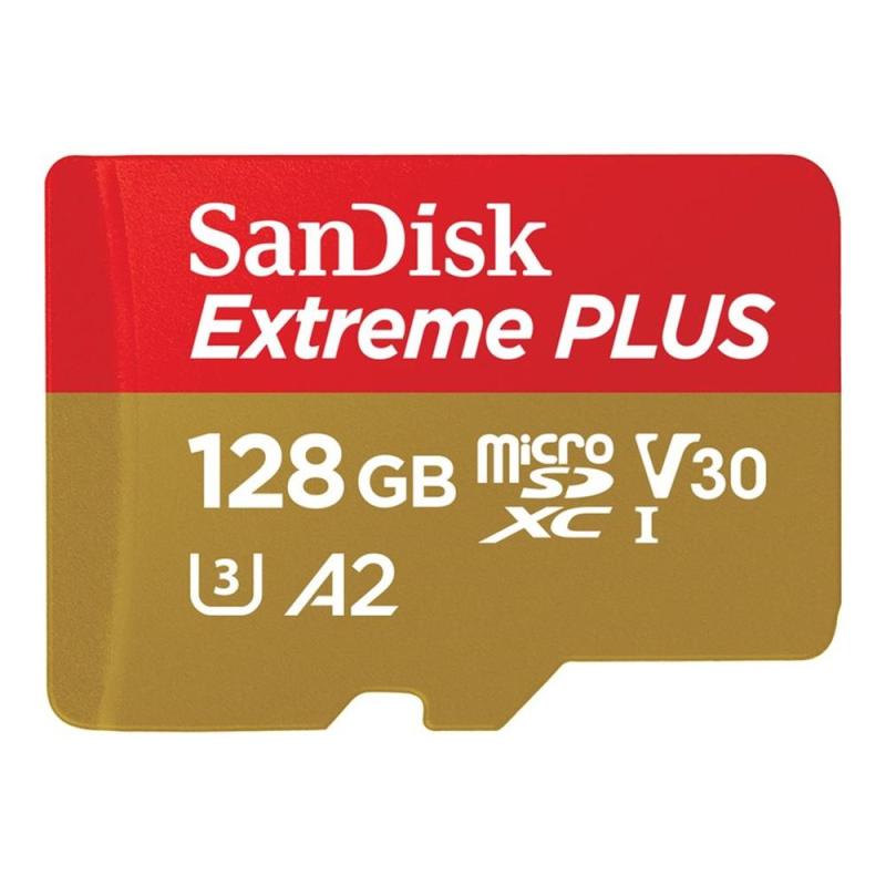 Tarjeta memoria micro secure digital 128gb sandisk extreme plus clase 10 uhs - i u3 + adaptador