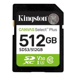 Tarjeta memoria sdxc 512gb kingston canvas select plus uhs - i clase 10