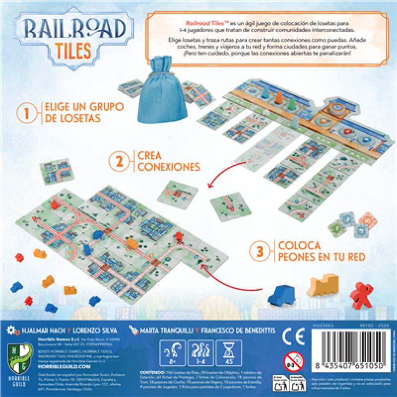 Juego de mesa railroad tiles