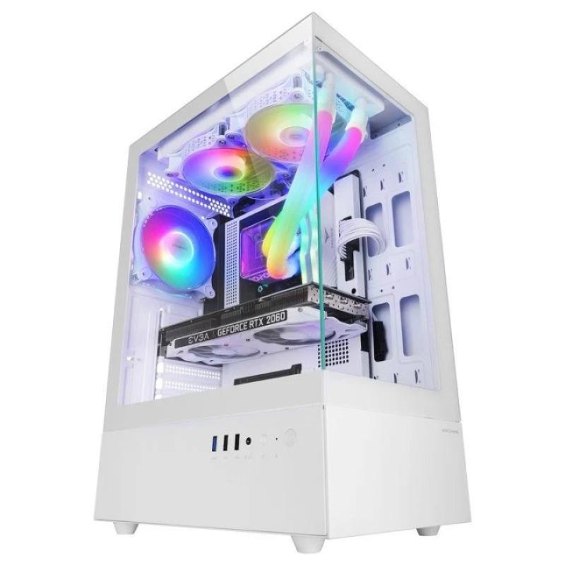 Caja ordenador mars gaming mcxo atx arb cristal templado blanca