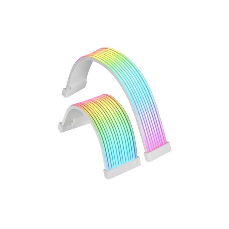 Extensor de cable argb mars gaming mca - 16 pin (8+8) silicona flexible