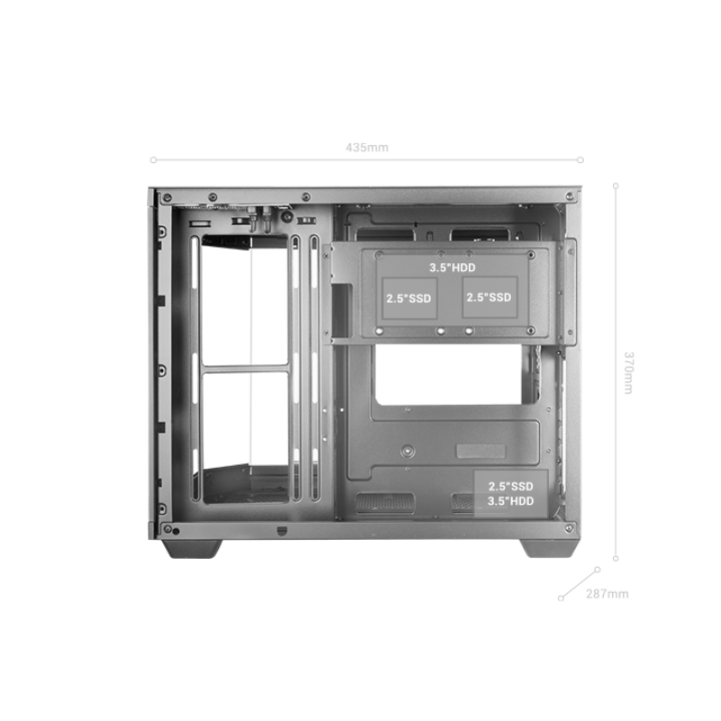 Caja ordenador mars gaming mc3tcorem matx cristal templado negra