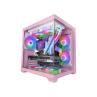 Caja ordenador mars gaming mc - view2p matx cristal templado rosa