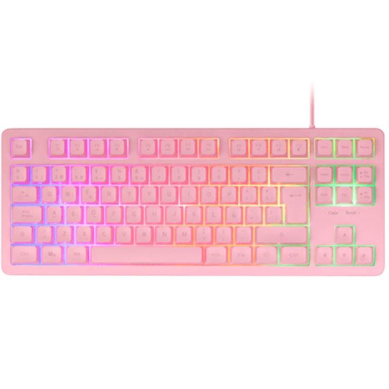 Teclado mars gaming mk023 rosa