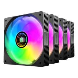 Ventilador mars gaming mf3dprokit argb 4x 120mm negro + hub rf remote