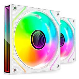 Ventilador caja mars gaming mf3dprox2 argb 2x 120mm blanco