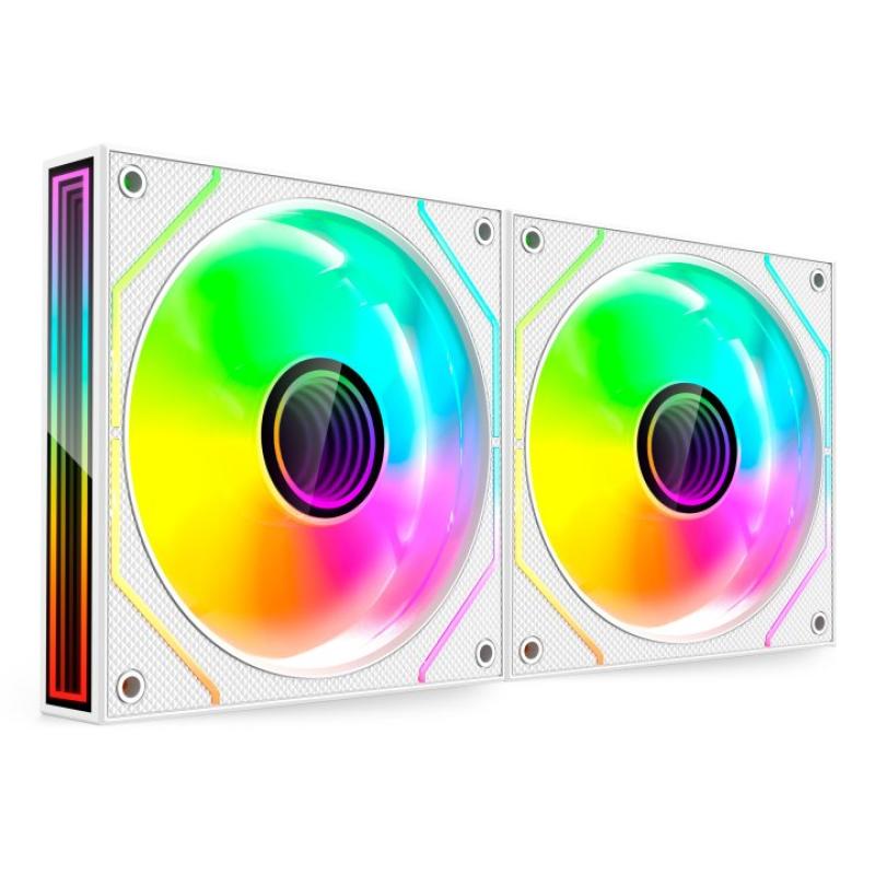 Ventilador caja mars gaming mf3dprox2 argb 2x 120mm blanco