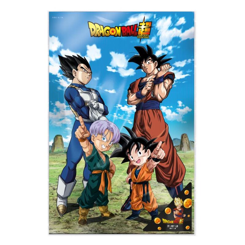 Poster 3d 58x38cm battle of gods goku vegeta family dragon ball super
