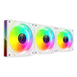 Ventilador caja mars gaming mf3dprokit argb 3x 120mm blanco + hub rf remote