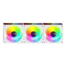 Ventilador caja mars gaming mf3dprokit argb 3x 120mm blanco + hub rf remote