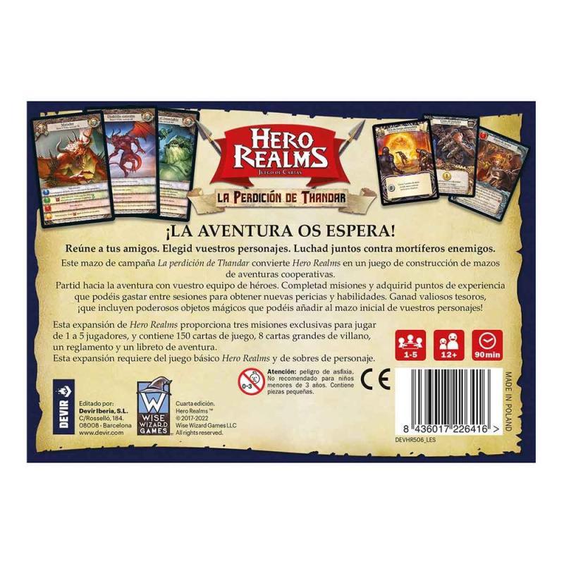 Juego de mesa hero realms: la perdición de thandar