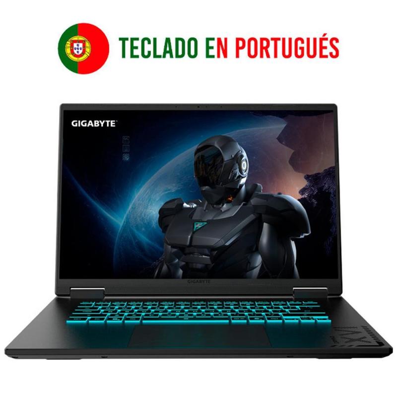 Portatil gigabyte a16 3vhk3pt864sd r7 - 260 - 32gb - ssd 1tb - rtx 5060 8gb - 16 pulgadaswuxga - freedos portugues